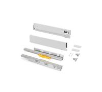 Emuca – Tiroir coulissant Vertex Push Synchro – réglages 3D – H93mm – 40kg – prof.450mm – blanc