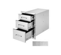 Tiroir Inox Cuisine Extérieur Commode Rangement Acier Résistant 3 Tiroirs 35x51x58cm