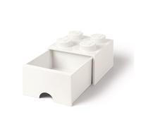 Tiroir LEGO, 4 Boutons, 1 Tiroir, Boîte De Rangement Empilable, Blanche