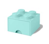 Tiroir LEGO, 4 Boutons, 1 Tiroir, Boîte De Rangement Empilable, Vert Menthe