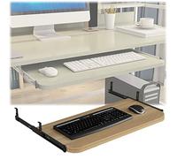 Tiroir pour Clavier, Plate-Forme de Clavier coulissante, Table d'extension sous Le Bureau réglable en Hauteur, 54/60/70x27 cm, Support de Clavier Ergonomique en Bois, Support de Clavier coul