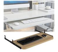 Tiroir pour Clavier, Plate-Forme de Clavier coulissante, Table d'extension sous Le Bureau réglable en Hauteur, 54/60/70x27 cm, Support de Clavier Ergonomique en Bois, Support de Clavier coul