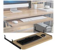 Tiroir pour Clavier, Plate-Forme de Clavier coulissante, Table d'extension sous Le Bureau réglable en Hauteur, 54/60/70x27 cm, Support de Clavier Ergonomique en Bois, Support de Clavier coul