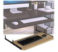 Tiroir pour Clavier, Plate-Forme de Clavier coulissante, Table d'extension sous Le Bureau réglable en Hauteur, 54/60/70x27 cm, Support de Clavier Ergonomique en Bois, Support de Clavier coul