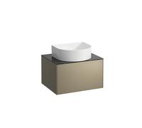 Tiroir Sonar courant, 1 tiroir, adapté aux cuvettes des lavabos 812340, 812341, 812342, 812343, découpe au milieu pour le lavabo, H4054010341421, Couleur: Titane / Nero Marquina