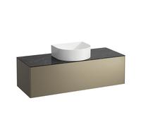 Tiroir Sonar courant, 1 tiroir, adapté aux cuvettes des lavabos 812340, 812341, 812342, 812343, découpe au milieu pour le lavabo, H4054210341421, Couleur: Titane / Nero Marquina