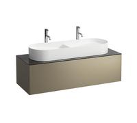 Tiroir Sonar courant, 1 tiroir, convient pour lavabo H812348, H812349, découpe au milieu pour lavabo, H4054710341421, Couleur: Titane / Nero Marquina