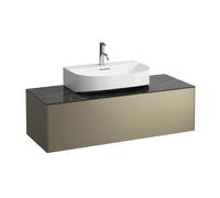Tiroir Sonar courant, 1 tiroir, convient pour lavabo H816341, H816342, découpe au milieu pour lavabo, Coloris: Titane / Nero Marquina - H4054510341421
