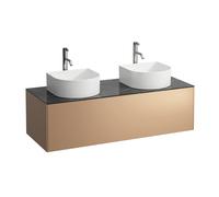 Tiroir Sonar en cours d'utilisation, 1 tiroir, adapté aux cuvettes de lavabo 812340, 812341, 812342, 812343, découpe à gauche et à droite pour le lavabo et le robinet, H4054280341411, Couleur: Cuivre/
