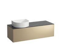 LAUFEN match0 Sonar tiroirs / buffet H4054220341401 117,5x34x45,5cm, découpe à gauche, or / Nero Marquina