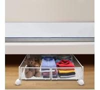 Tiroir Sous Lit KEDIA - Bac Rangement Roulette 60*40*17cm - Blanc