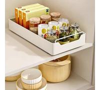 Tiroir télescopique, extensible, pour cuisine, 43 x 20 x 7 cm, à coller, sans perçage, blanc