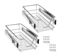 Tiroir télescopique - HENGMEI - 30 cm - Métal chromé - Rangement cuisine - Design contemporain