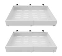 Tiroir télescopique rétractable 1/2 pièces, support de rangement extractible monocouche for articles divers de maison(2Pcs White)