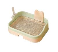 Tiroir Toilette pour Chien Bac À Litière pour Chien Enceinte Surélevée Cadre en Maille D'acier Inoxydable Amovible Double Usage avec Litière Et Coussinets Facile À Nettoyer Toilette Ponctuelle Bac D'é
