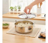 Tiroir vapeur en acier inoxydable pour poêles à tarte, compartiment de cuisson à vapeur portable rond avec poignée froide au toucher, pour cuisson au bain-marie