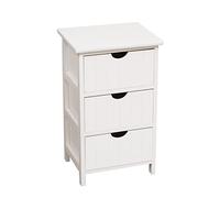 Tiroir Vertical Blanc - 3 tiroirs - Commode en Bois Blanc avec 3 tiroirs à Lignes Verticales. Idéal pour décorer Les Chambres ou Les salles de Bains. (34×28×57)