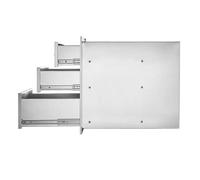 Tiroirs À Triple Accès Pour Cuisine Extérieure-Duoku-18 X 23 Pouces-En Acier Inoxydable-Avec Poignée Chromée-18 X 23 X 23 Pouces Multicolore