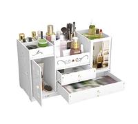 Tiroirs Boîte à bijoux, organisateur de maquillage de bureau, avec 2 tiroirs de rangement, pour crayons à sourcils, stylos de fond de teint, colliers, lingettes pour le visage, produits de nettoyage,
