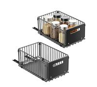 Tiroirs d'armoire de cuisine extensibles - Lot de 2 paniers à épices, ensemble d'organisateurs de tiroir de cuisine extensibles pliables - Pour l'intérieur, la buanderie, le dressing, l'appartement et