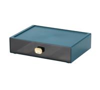 Tiroirs de bureau spacieux, organiseur de bureau empilable, boîte de rangement en plastique pour fournitures de bureau, d'école et de maison (1 grand tiroir, bleu)