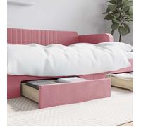 vidaXL Tiroirs de lit 2 pièces – Bois d'ingénierie et velours – Rose