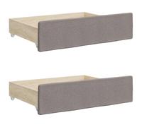 Vidaxl Tiroirs De Lit 2 Pcs Taupe Bois D'ingénierie Et Tissu Gris