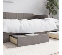 Tiroirs de lit 2 pcs taupe bois d ingénierie et tissu