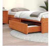 Tiroirs de lit - 4 pcs - Bois de pin massif - Cire marron - 90 cm de largeur