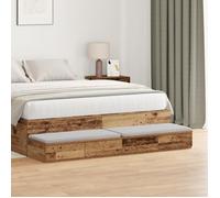 Tiroirs de lit bois ancien 150x36,5x16,5 cm en bois aggloméré