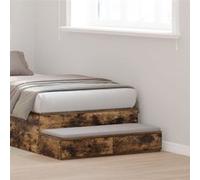 vidaXL Tiroirs de lit Chêne fumé 80 x 36,5 x 16,5 cm Bois d'ingénierie | Un style moderne qui donne un coup de frais à n'importe quelle pièce, Deux tiroirs pratiques pour ranger vos affaires,