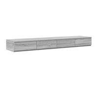 Tiroirs de lit gris Sonoma - 150 x 36,5 x 16,5 cm - Tiroir sous le lit en panneau de particules aspect bois - Rangement peu encombrant pour vêtements et literie
