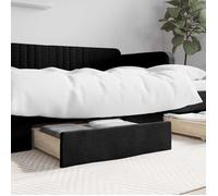 Tiroirs de lit - VIDAXL - 2 pcs - Bois d'ingénierie - Tissu polyester - Noir
