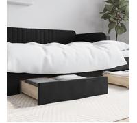 Tiroirs de lit - VIDAXL - 2 pcs - Bois d'ingénierie - Velours - Noir