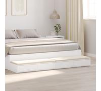 Tiroirs De Lit Vidaxl Blanc 180x36,5x16,5 Cm En Bois D'ingénierie Blanc