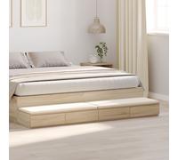 Tiroirs De Lit Vidaxl Chêne Sonoma 180x36,5x16,5 Cm En Bois D'ingénierie