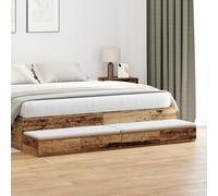 vidaXL Tiroirs de lit en Bois Ancien 180x36,5x16,5 cm en Bois d'ingénierie