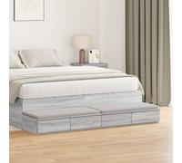 vidaXL Table de Chevet Minimaliste Grise Sonoma avec 4 tiroirs en MDF pour intérieur Montage Mural économiseur d'espace Solution de Rangement stylée compacte rectangulaire Adulte Moderne
