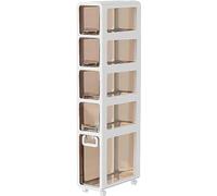 Tiroirs de rangement empilables Armoire de sol de salle de bain Tiroirs et roulettes de rangement, meuble d'angle de grande capacité, commode étroite, tour de rangement vertical pour salle de bain