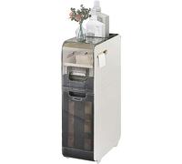 Tiroirs de Rangement empilables Meuble de Rangement au Sol pour Salle de Bain, étroit, Fin, Haut, Mobile, Organiseur de Serviettes, unité latérale autoportante à Roulette