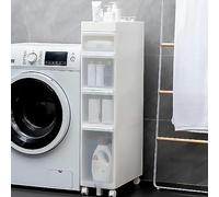 Tiroirs de rangement empilables pour salle de bain, armoire de rangement mince sur pied, tiroir transparent 2/3/4 et roulettes, armoire de salle de bain étroite, étanche