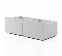 Tiroirs de rangement - VIPACK - Pip - MDF laqué blanc - 2 tiroirs - Pour lit mi-hauteur