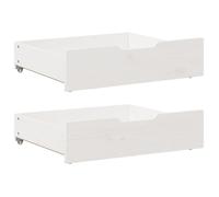 vidaXL Tiroirs sous le lit 2 pièces en pin massif blanc 75 x 55 x 16 cm