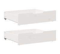 vidaXL Tiroirs sous le lit 2 pièces en pin massif blanc 75 x 55 x 16 cm