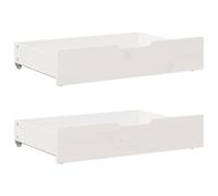 Tiroirs sous le lit 2 pcs blanc 80x55x16 cm bois de pin massif
