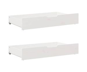 Tiroirs sous le lit 2 pcs blanc 90x55x16 cm bois de pin massif