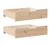 Tiroirs sous le lit avec roulettes 2 pcs 75x55x16 cm pin massif