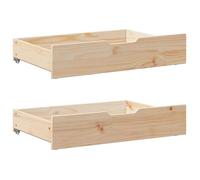 Tiroirs sous le lit avec roulettes 2 pcs 80x55x16 cm pin massif