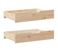 Tiroirs sous le lit avec roulettes 2 pcs 85x55x16 cm pin massif