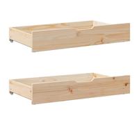 Tiroirs sous le lit avec roulettes 2 pcs 90x55x16 cm pin massif